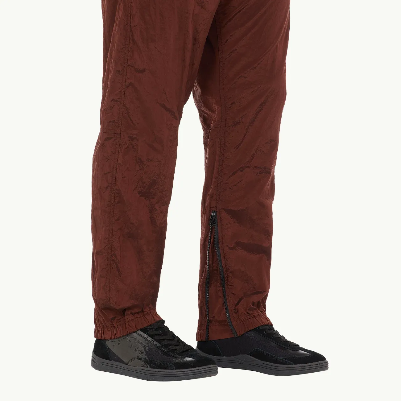 PANTS SIDE ZIPS NYLON MAROON 7779