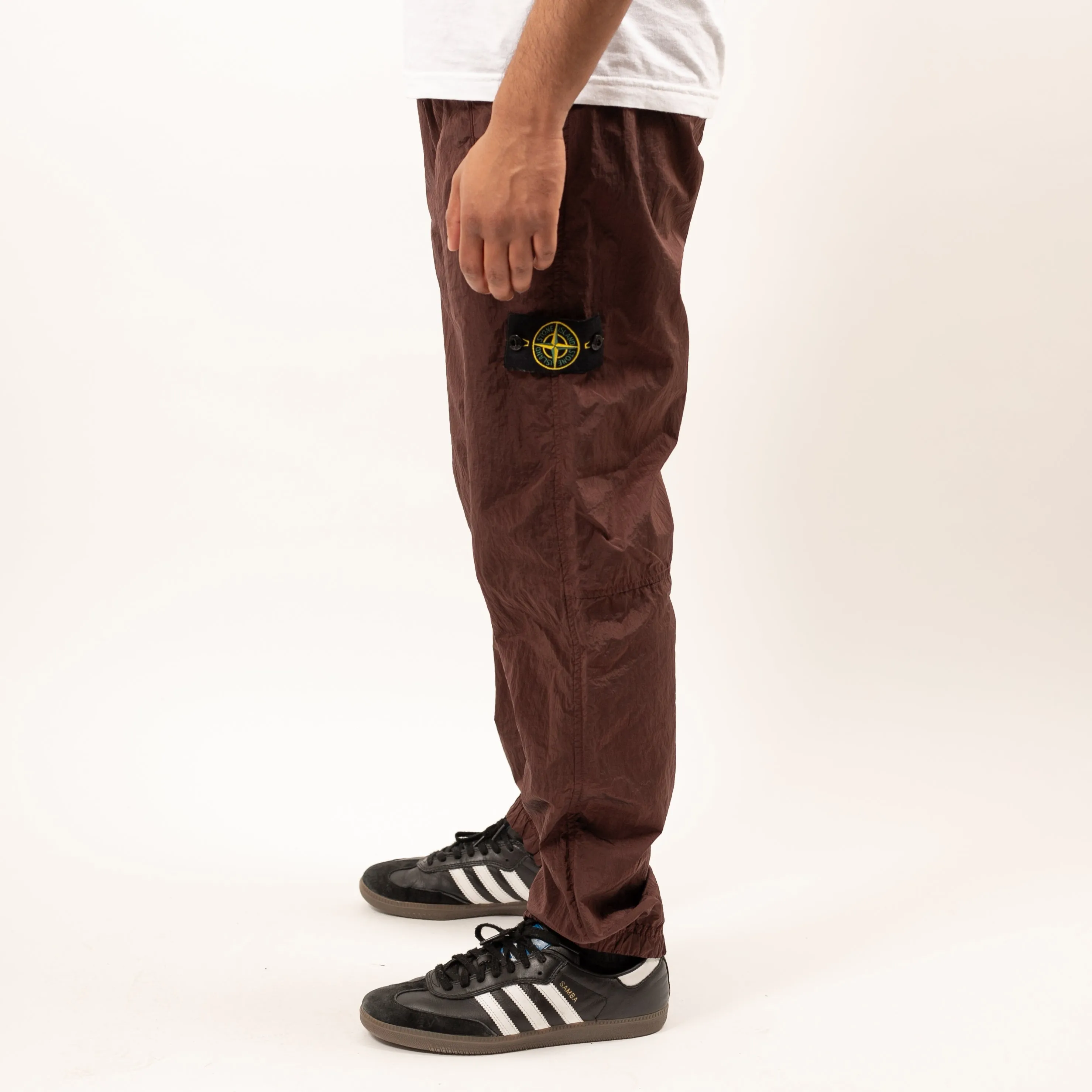 PANTS SIDE ZIPS NYLON MAROON 7779