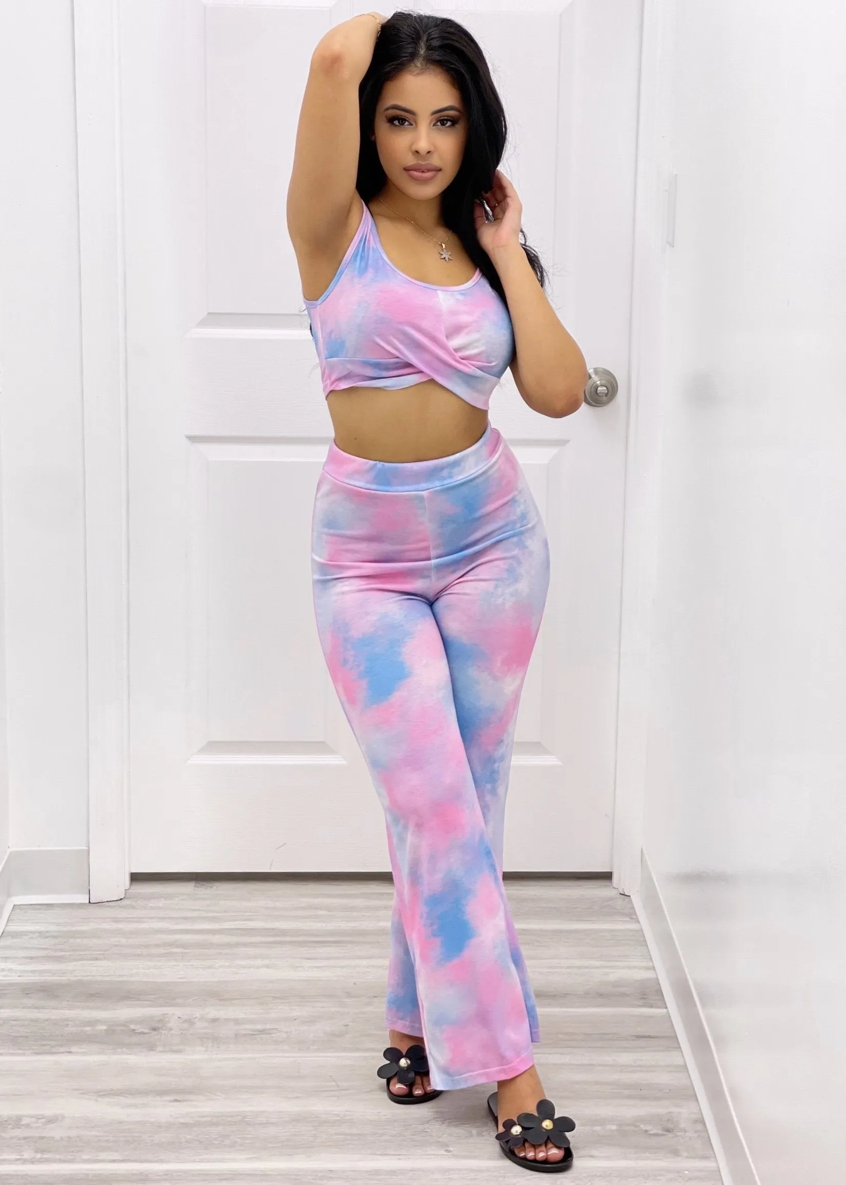 Perry Tie Dye Wide Leg Pants Set