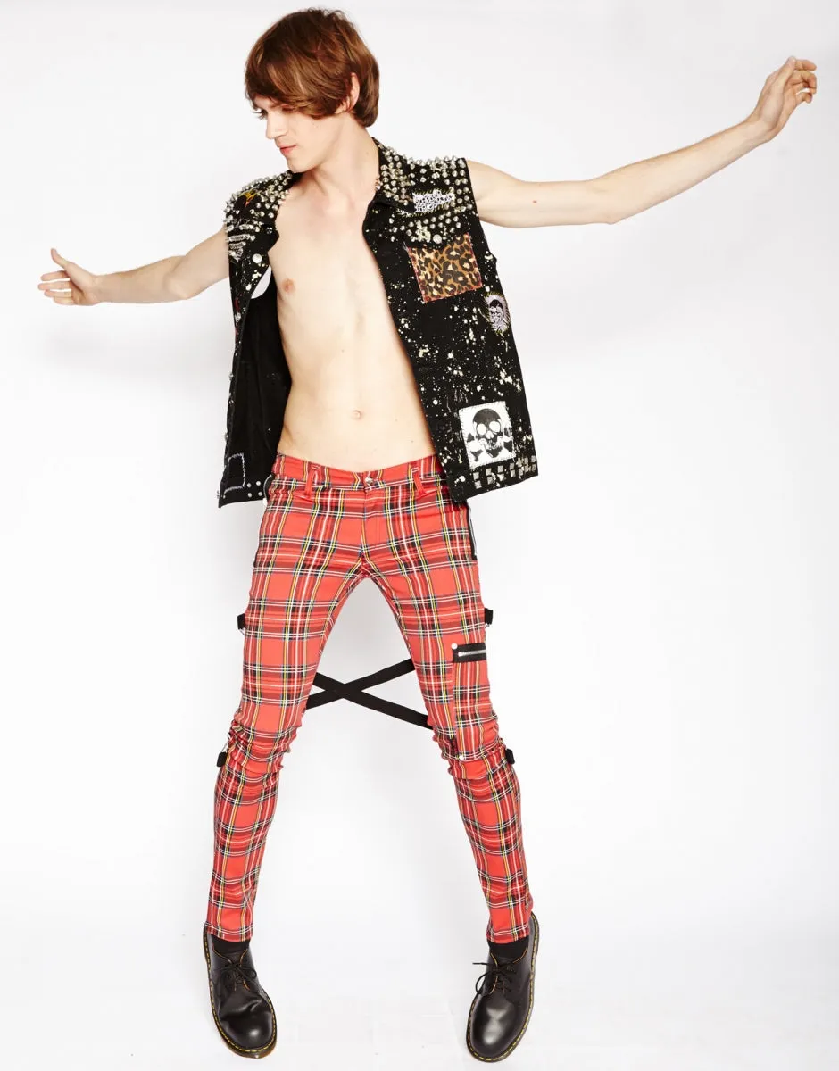 PLAID CHAOS PANT (red)