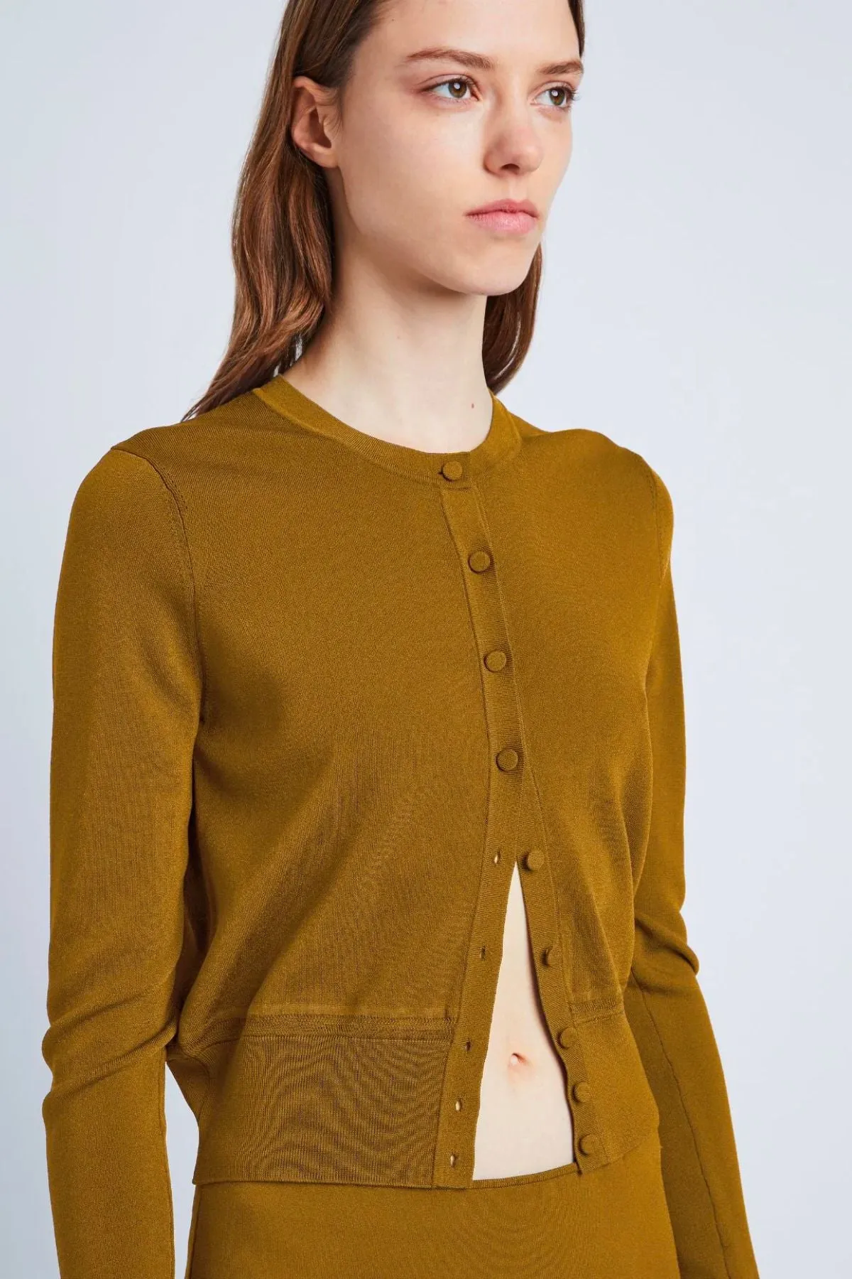 Proenza Schouler Silk Viscose Cardigan - Ochre