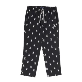 Psycho Bunny Mens Woven Poplin Lounge Pant - Black