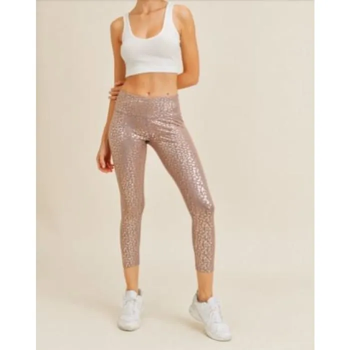 Rose Gold Leopard Leggings