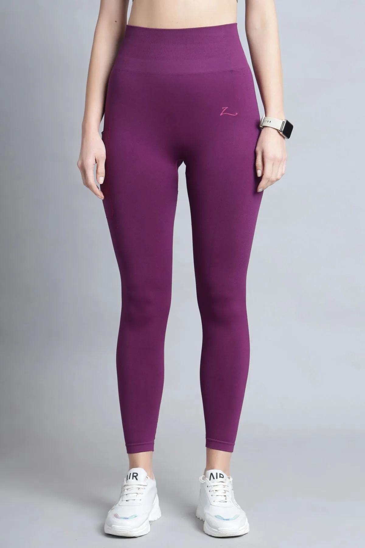 Seamless High Waisted Tummy Compression Wine Postpartum Leggings