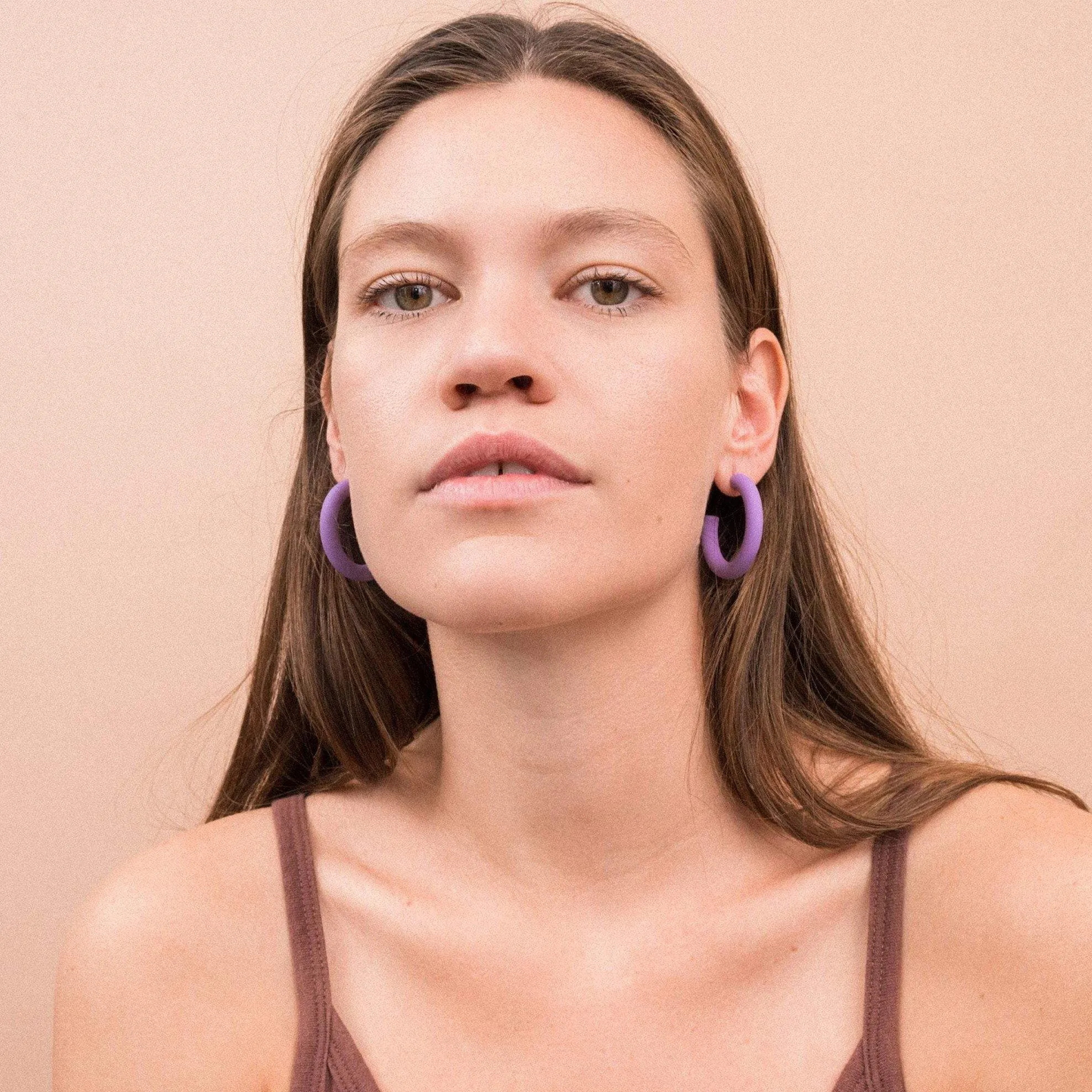 SS925 Louise Hoops in Lilac