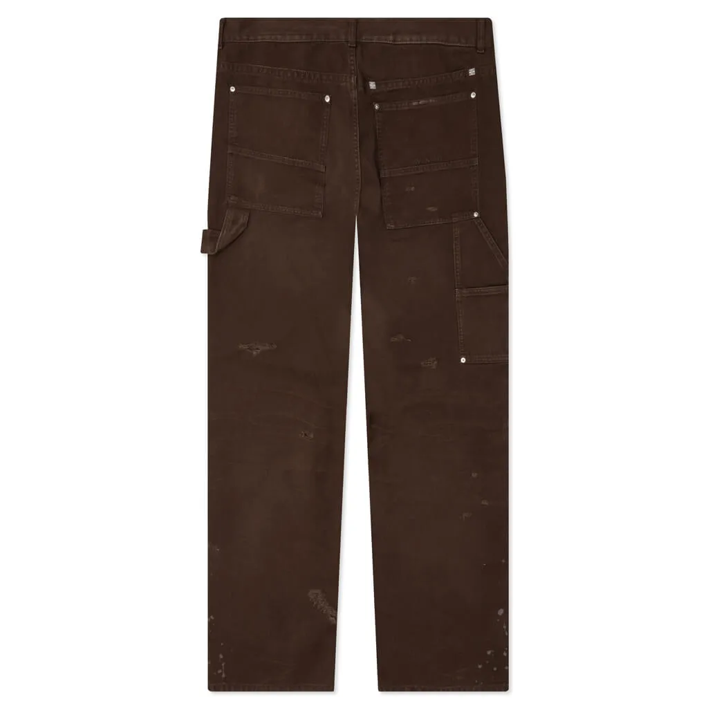 Studded Carpenter Pants - Dark Brown