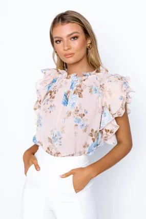 Sublime Top - Pink/Blue Floral