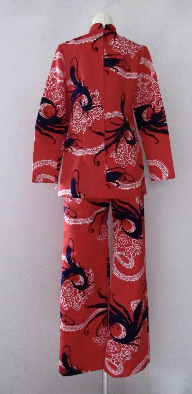 SUN FASHIONS OF HAWAII 60s Blouse & Pant Asian-esque Set, Size Small