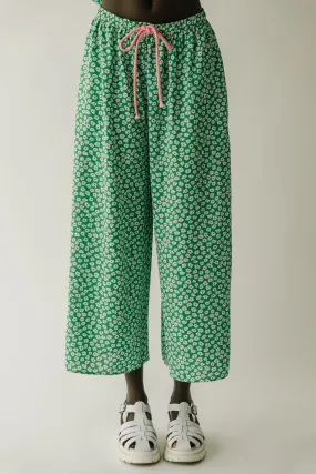 The Culkin Floral Pants in Green