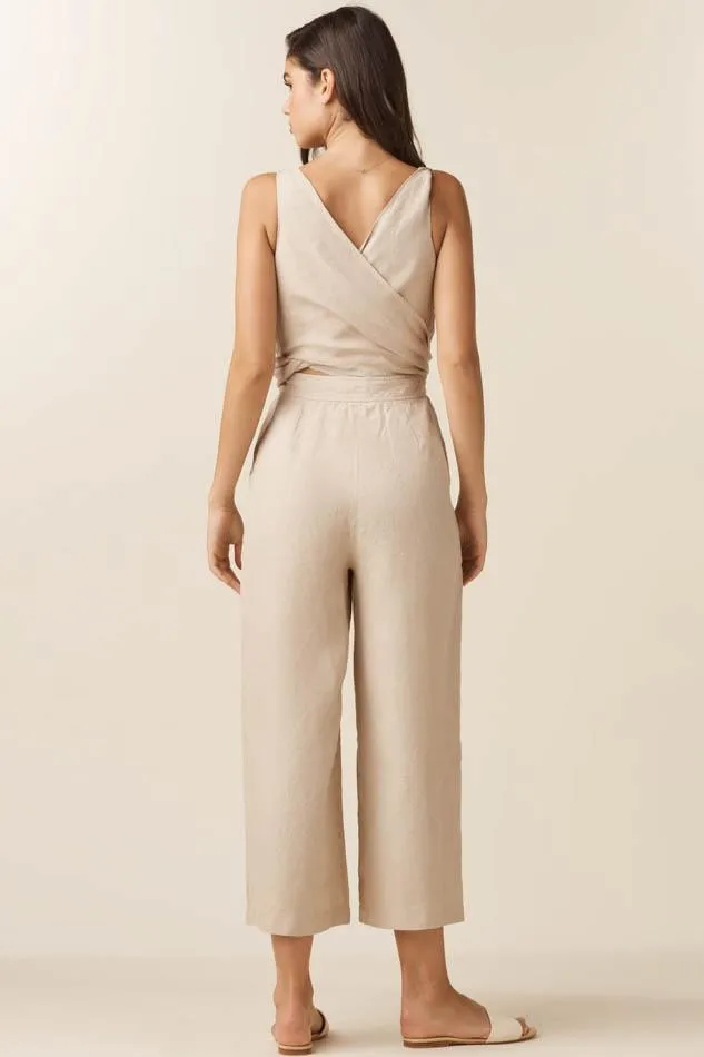 The Linen Two Piece Apron Jumpsuit