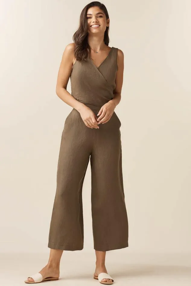 The Linen Two Piece Apron Jumpsuit