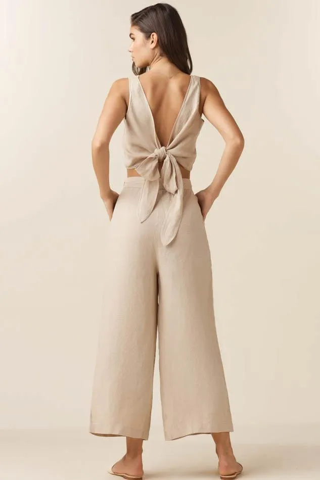 The Linen Two Piece Apron Jumpsuit