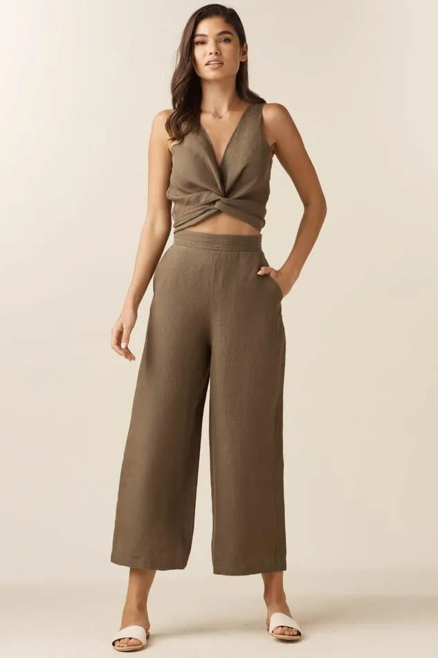 The Linen Two Piece Apron Jumpsuit