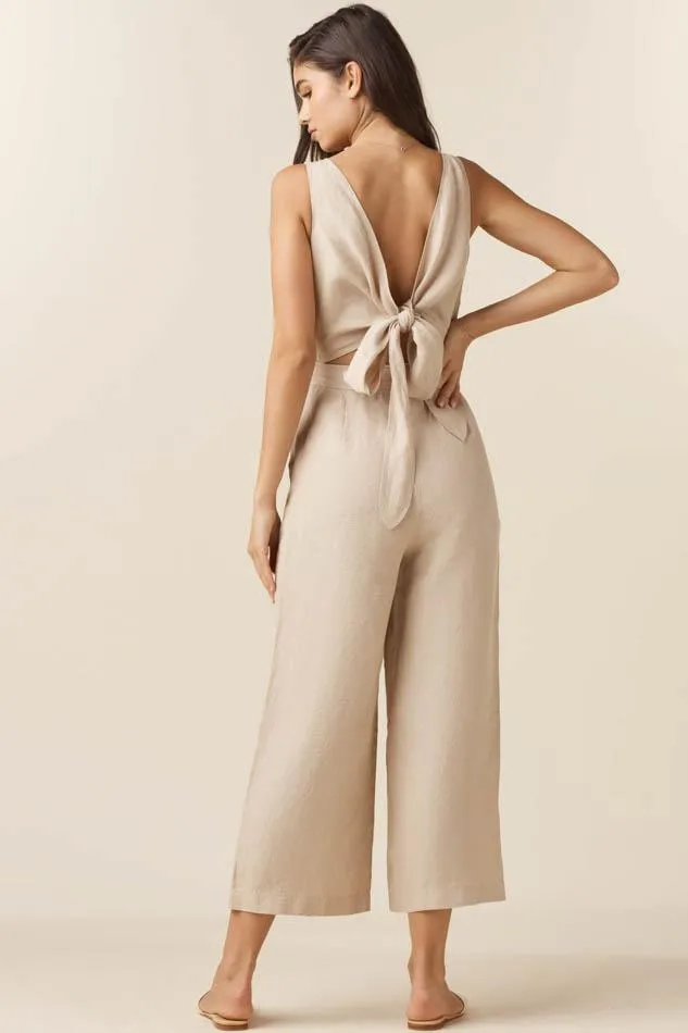 The Linen Two Piece Apron Jumpsuit