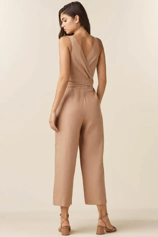 The Linen Two Piece Apron Jumpsuit