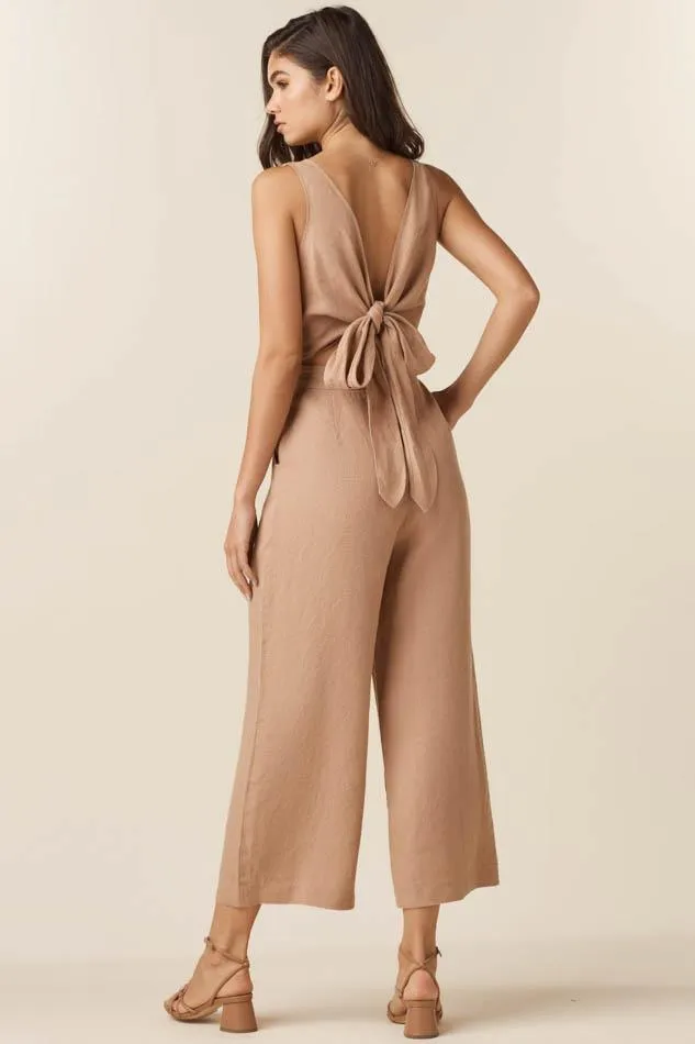 The Linen Two Piece Apron Jumpsuit