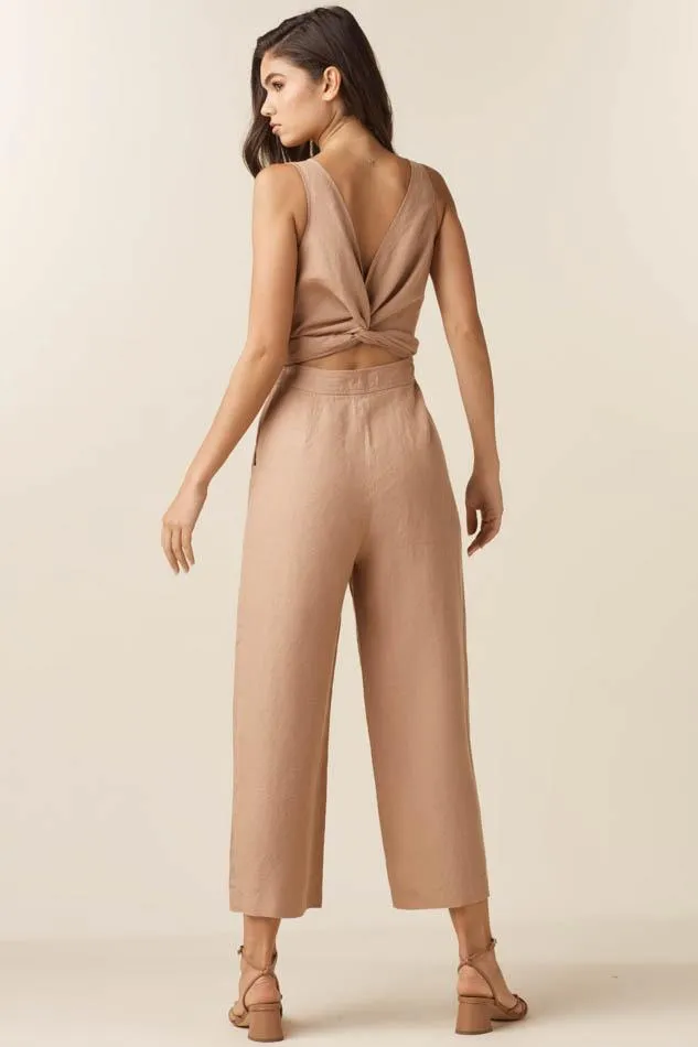 The Linen Two Piece Apron Jumpsuit