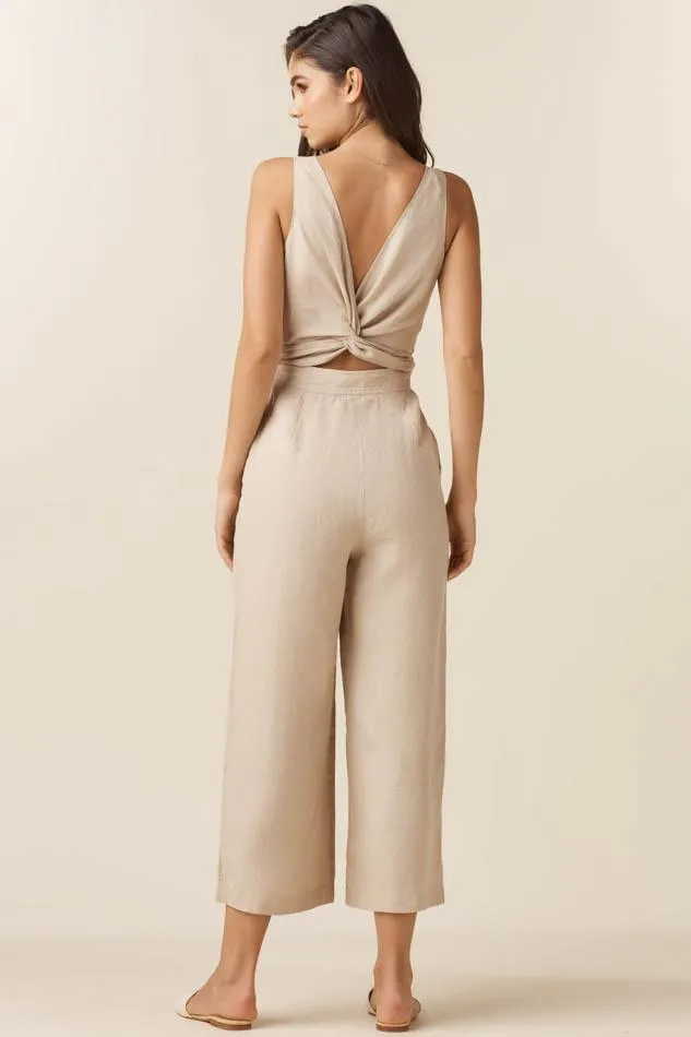 The Linen Two Piece Apron Jumpsuit