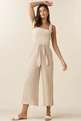 The Linen Two Piece Apron Jumpsuit