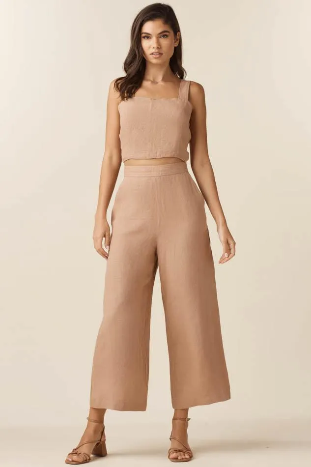 The Linen Two Piece Apron Jumpsuit