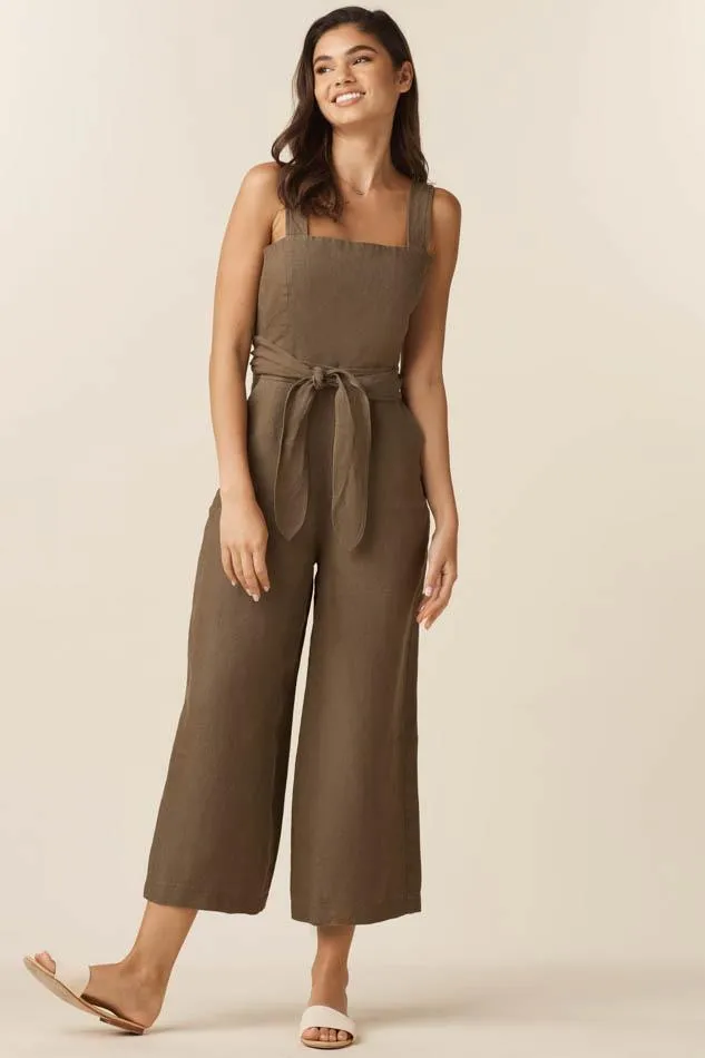 The Linen Two Piece Apron Jumpsuit