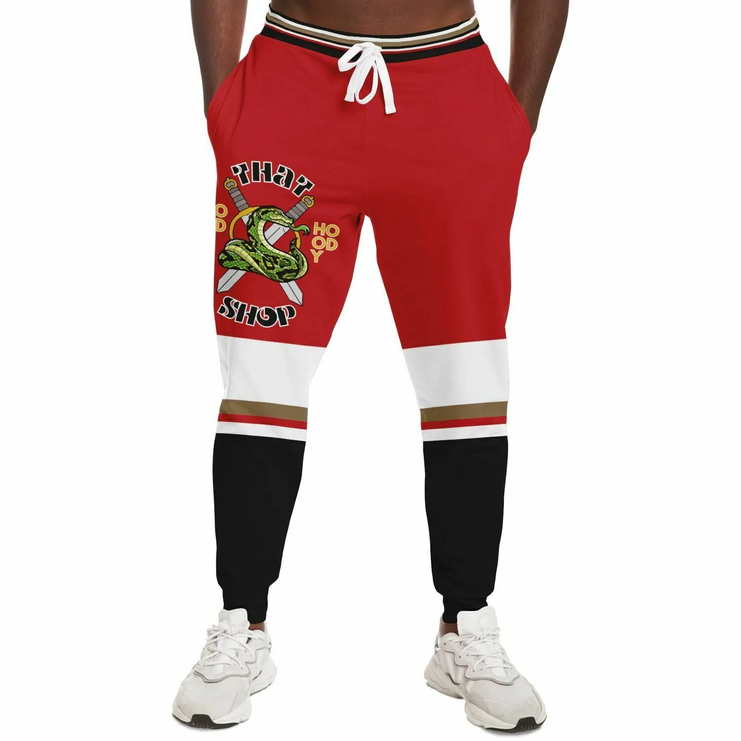 THS Snake Bite Eco-Poly Joggers in Red/White