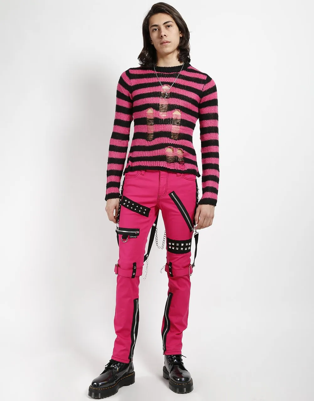 TRIPP N.Y.C. PINK STUDDED BONDAGE PANT