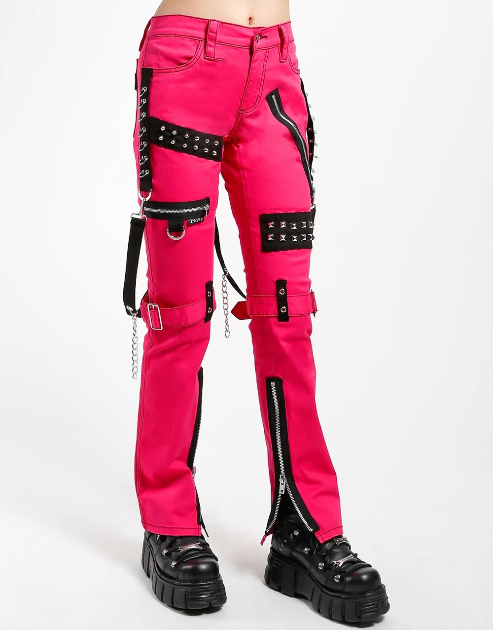 TRIPP N.Y.C. PINK STUDDED BONDAGE PANT