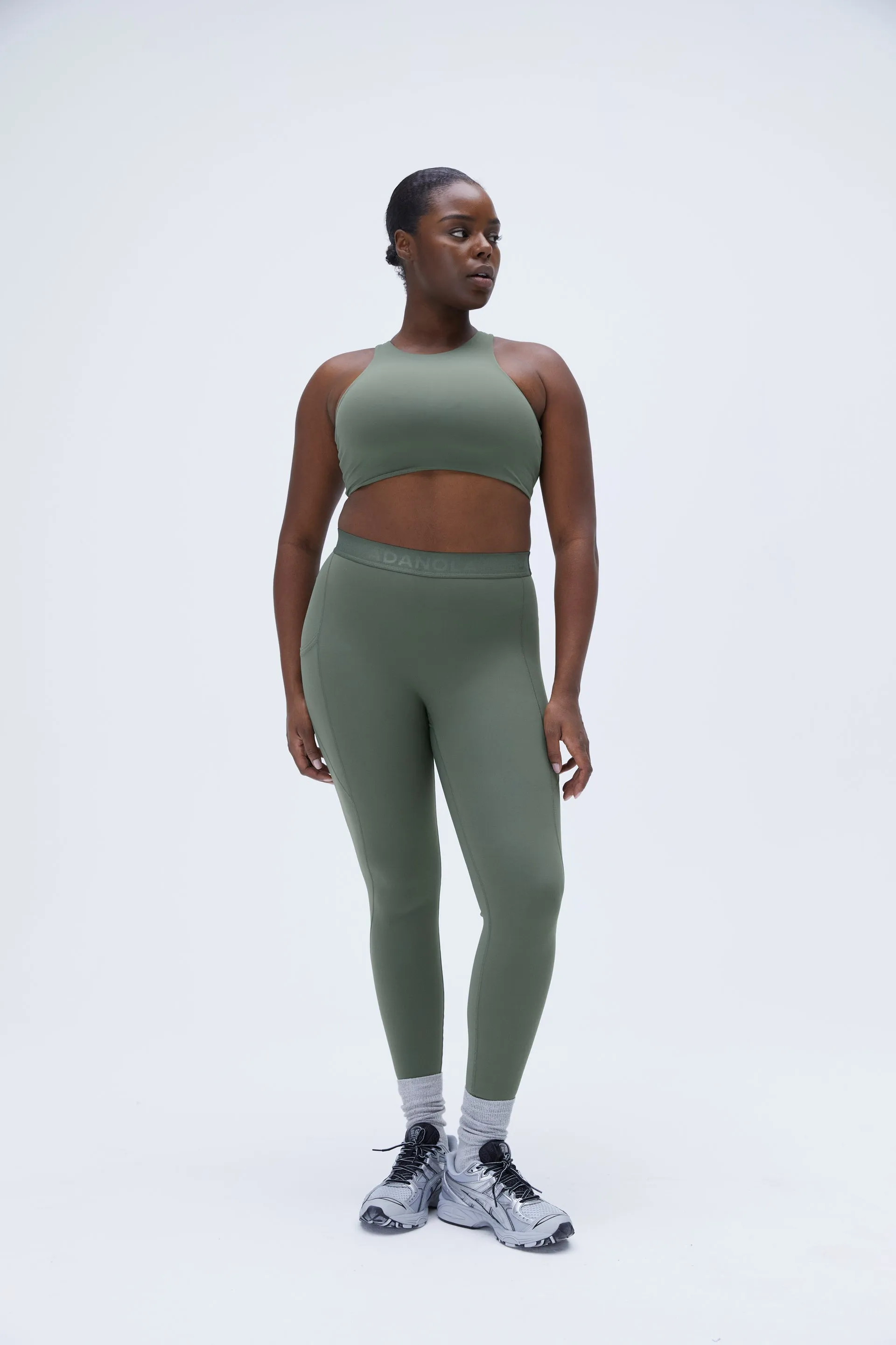 Ultimate Branded Pocket Leggings - Khaki Green