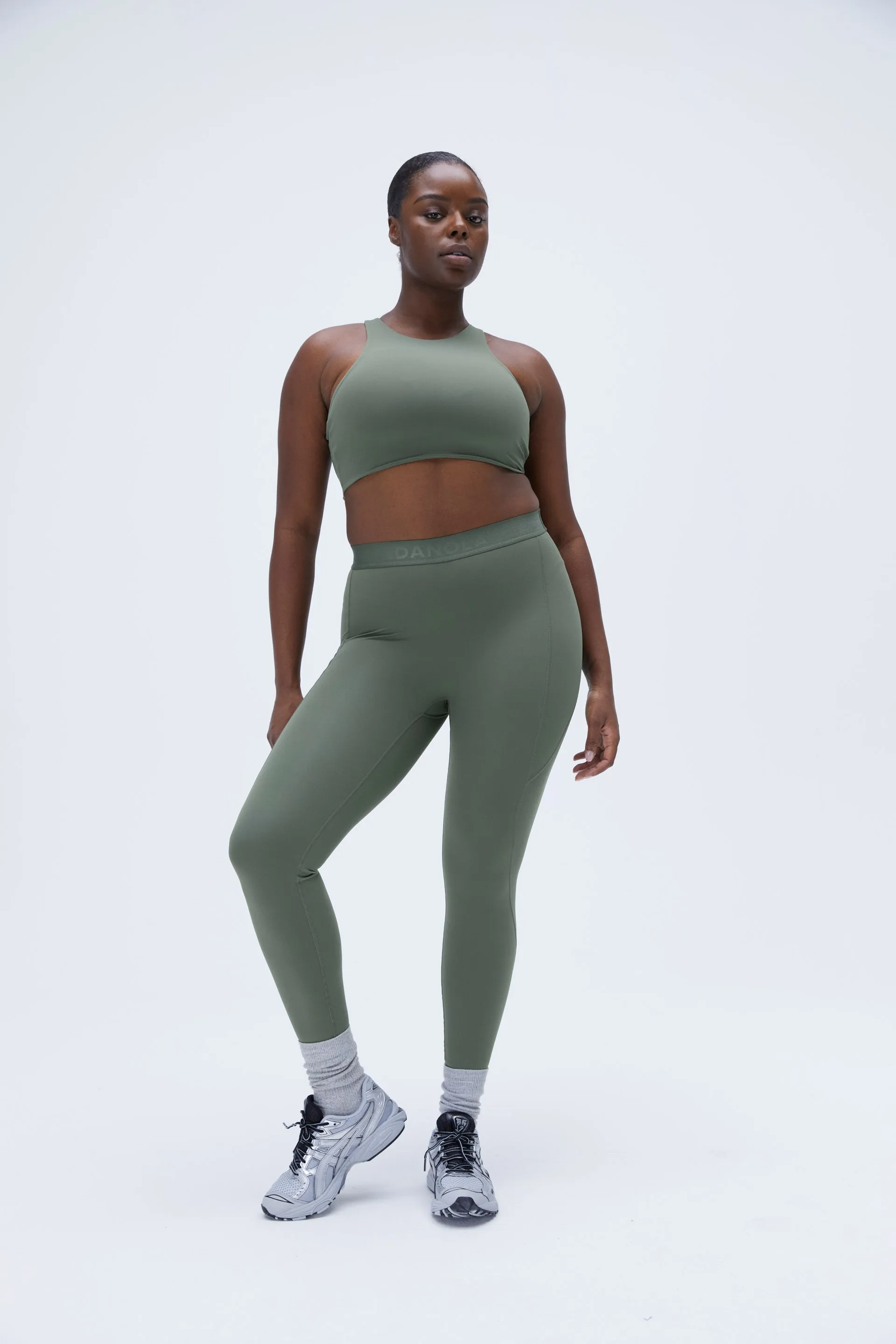 Ultimate Branded Pocket Leggings - Khaki Green