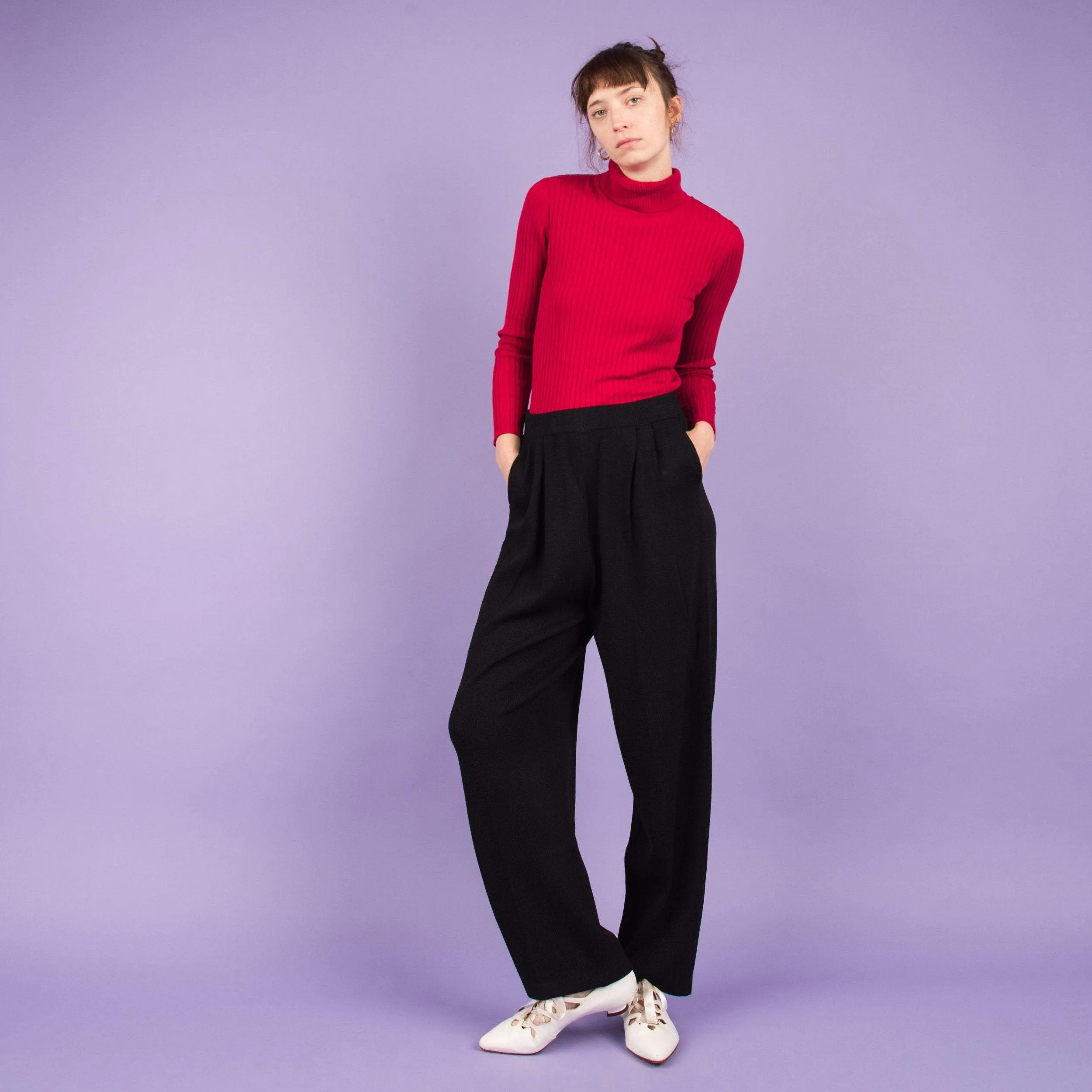 Vintage Charcoal Knit Pants  (M/L)