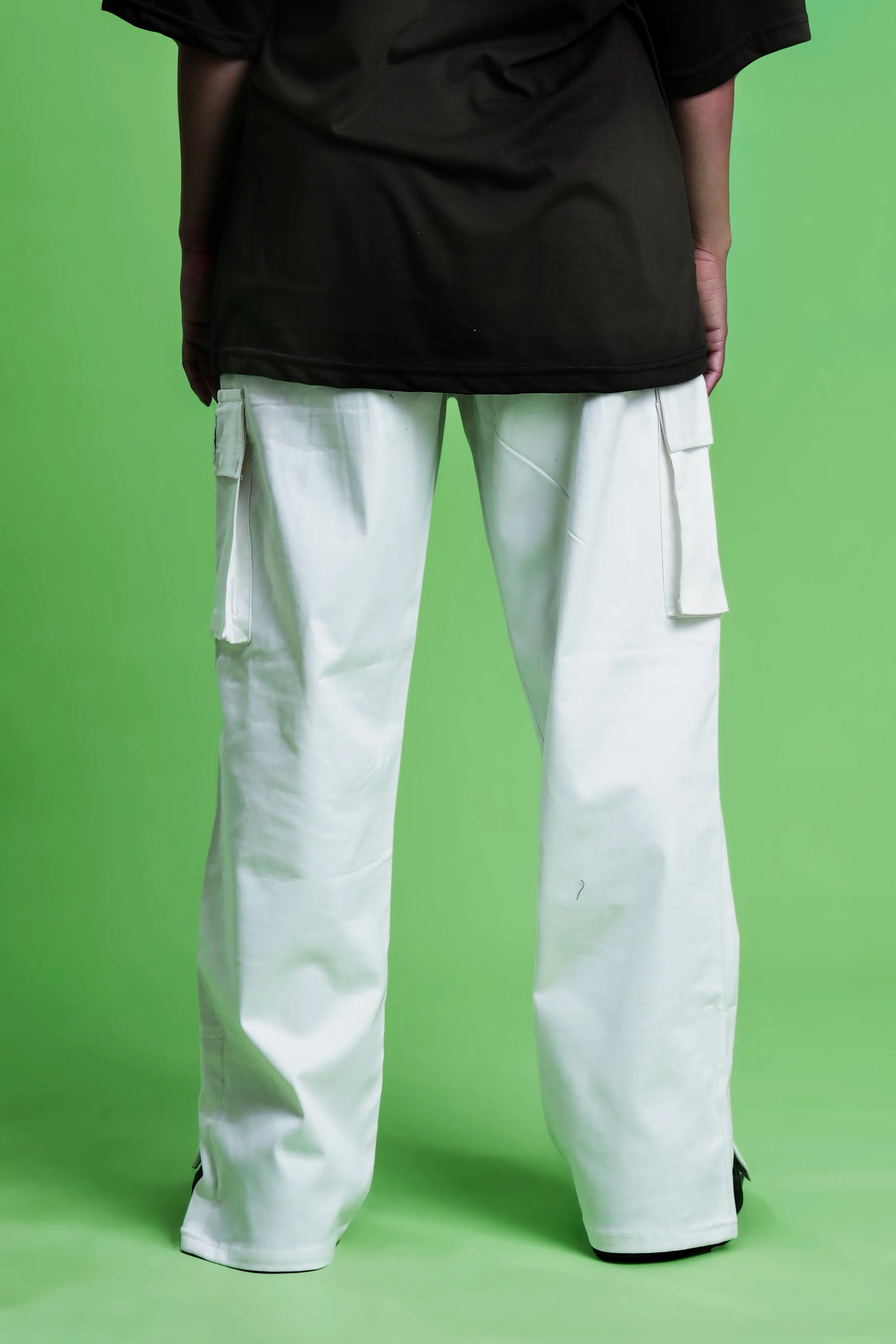 WHITE DOUBLE POCKET CARGO PANT