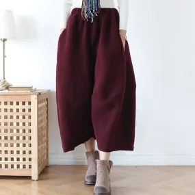 Winter Loose Woolen Wide Leg Pants