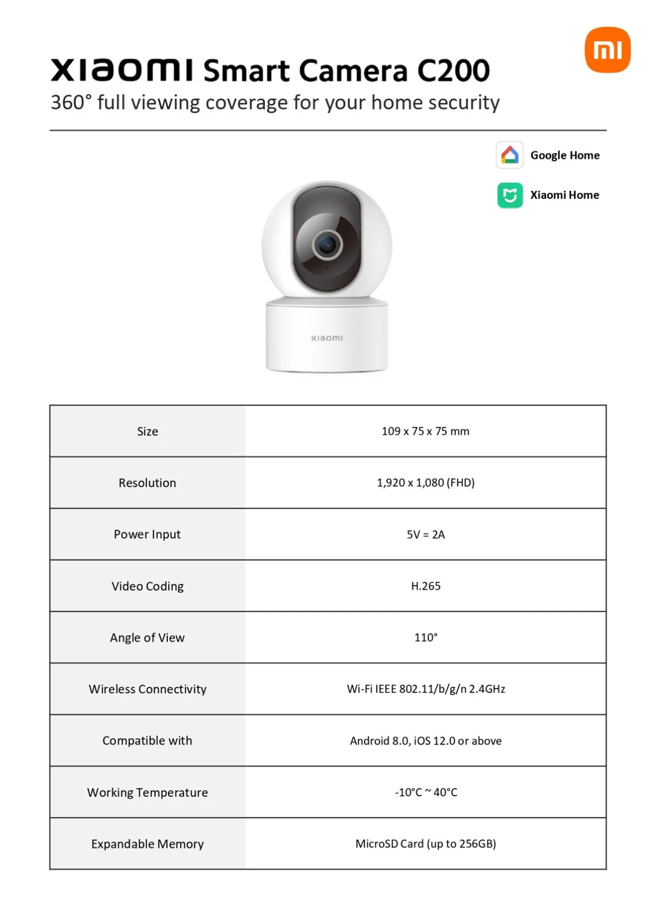 XiaoMi Smart IP Camera C200